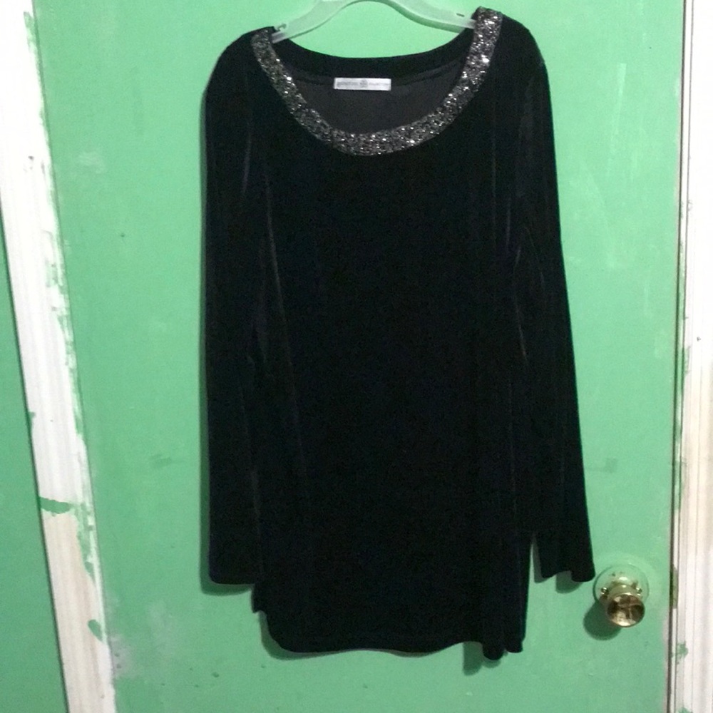 Black velvet blouse